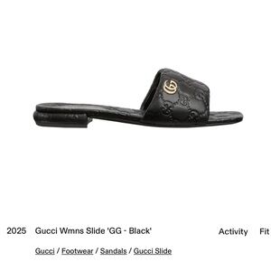 Gucci Black Slides with Gold Emblem